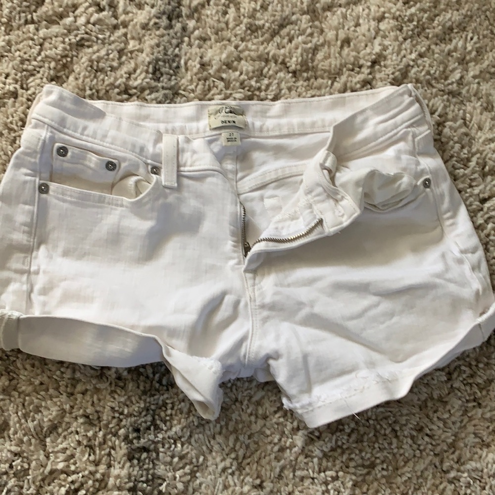White J. Crew Jean shorts